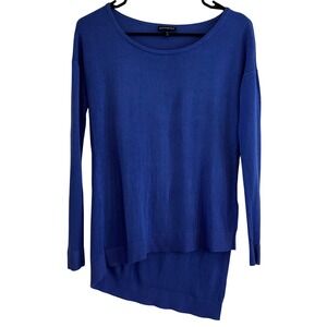 Express Cobalt Blue Asymmetrical Hem Lightweight Knit Sweater Top,‎ XS